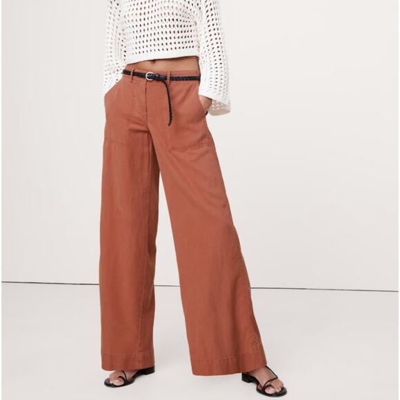 BANANA REPUBLIC 2025 Super-Soft Soma Mid-Rise Wide-Leg Pant Red Clay Sz XXL {R5} - Picture 1 of 8